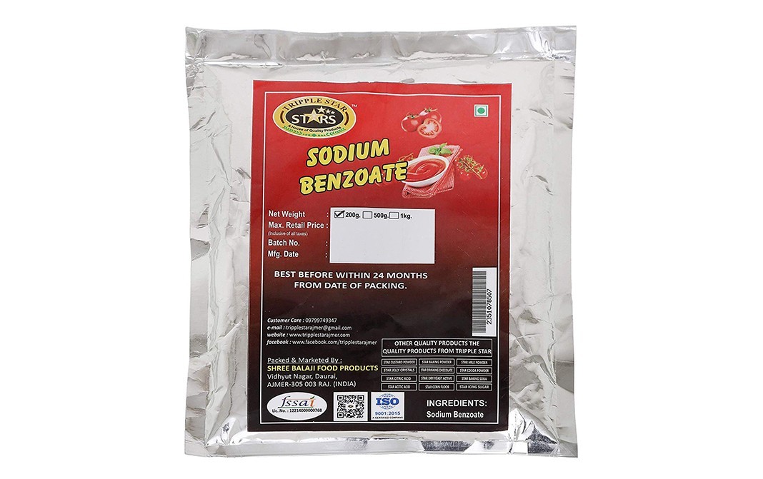 Tripple Star Sodium Benzoate    Pack  200 grams